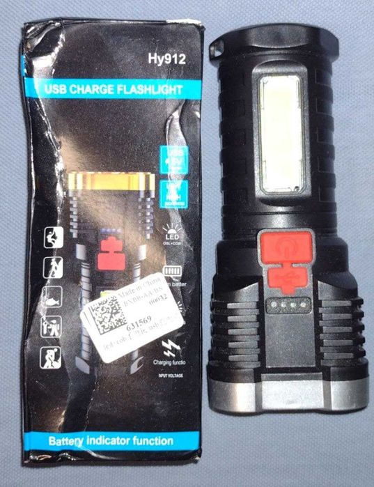 Ліхтар світлодіодний Charge Flashlight Micro USB Hy912 USB 5 Led