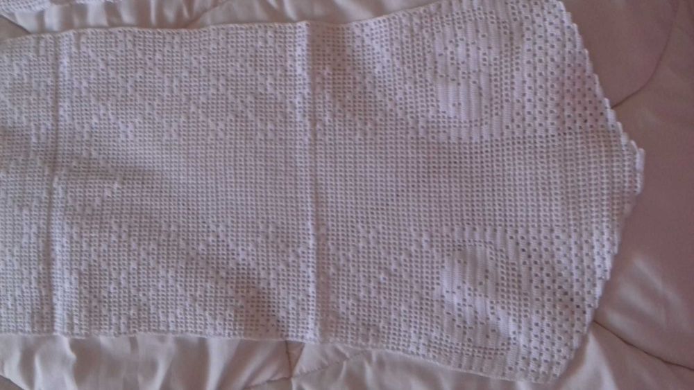 3 centros de mesa em croche, brancos, feitos à mão