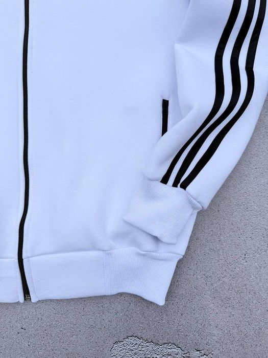 Олімпійка Adidas ЗИМА / Фліс. Зіпка тапла. Кофта з лампасами Адідас