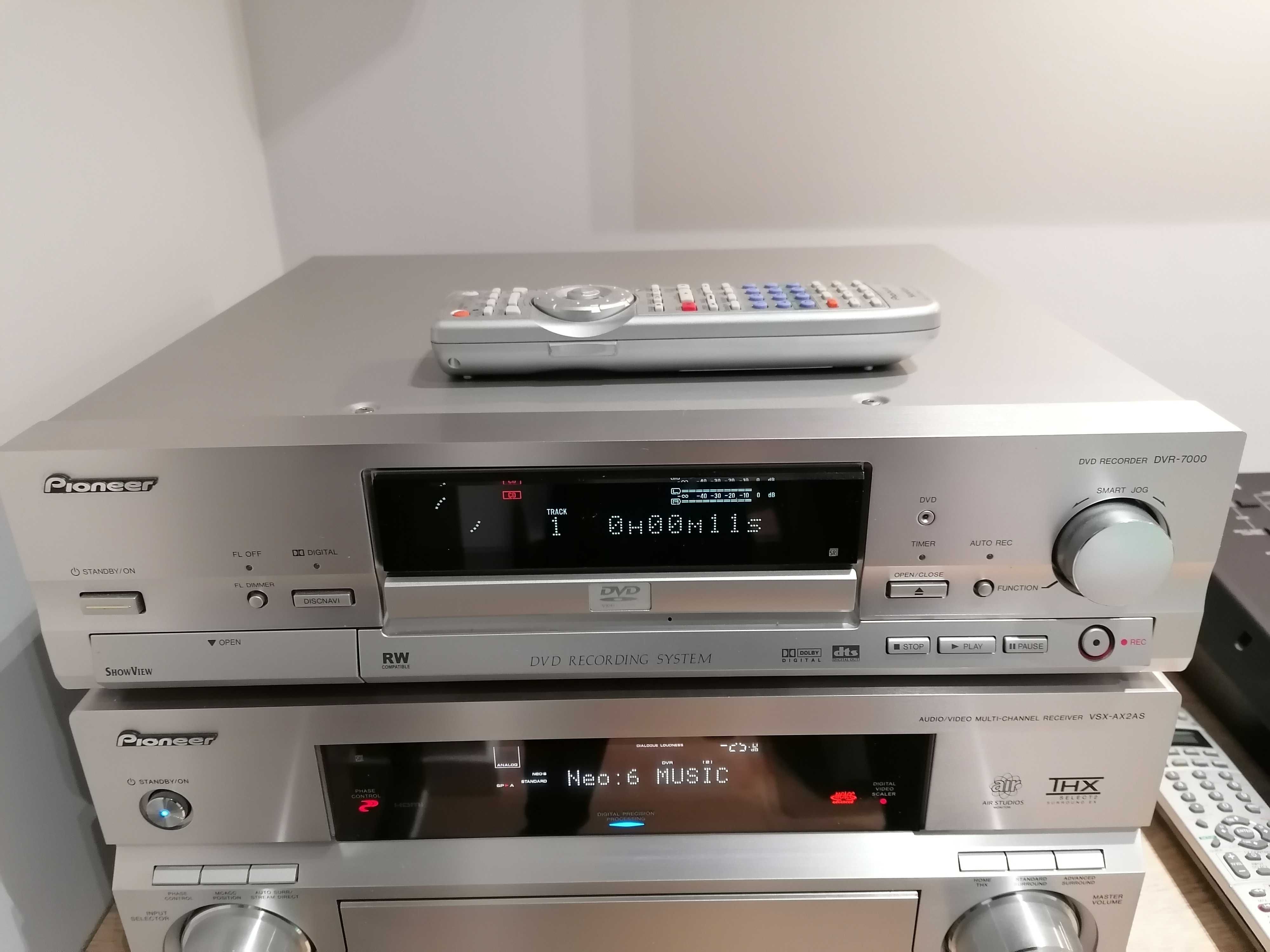 Pioneer DVR 7000 stan idealny (DVD, CD, DVR) + ori pilot.