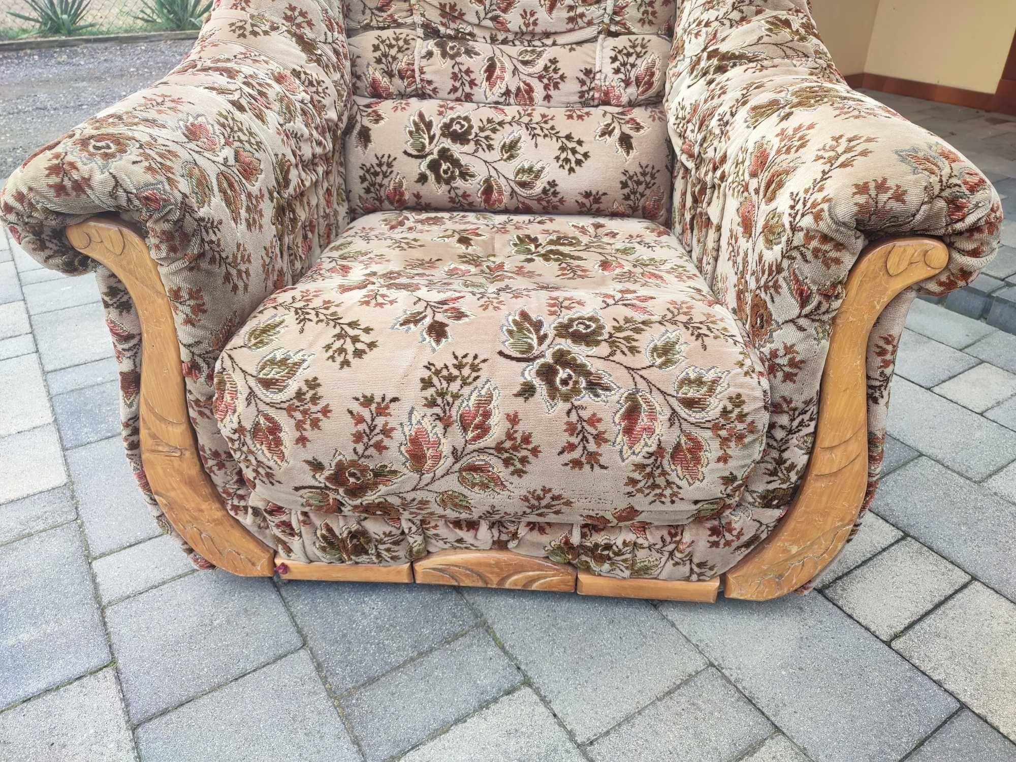 Fotel brązowy duży do salonu komplet 2szt