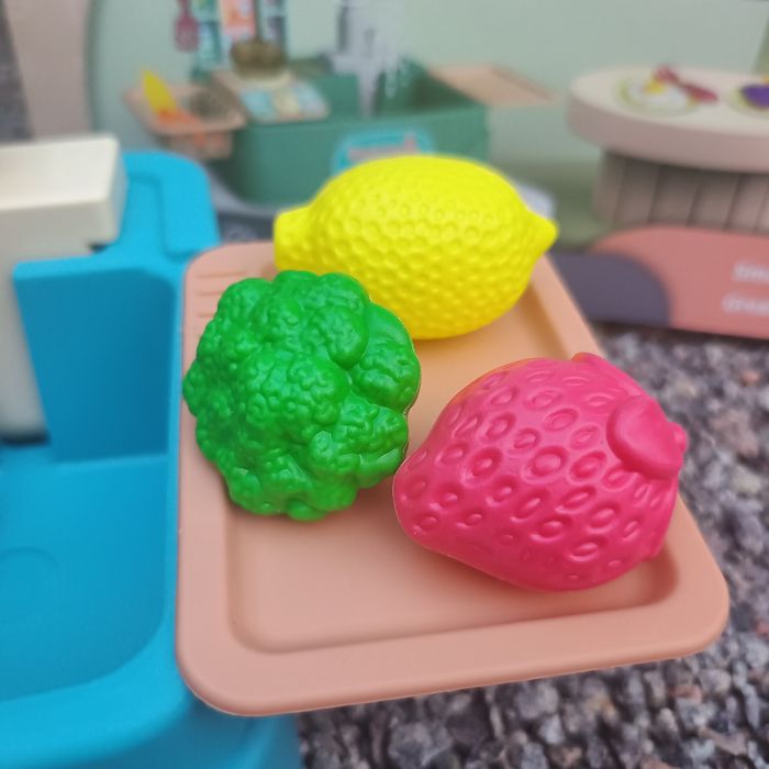 Мийка дитяча ВЕЛИКА з водою+посуд+продукти.Мийка іграшкова з водою