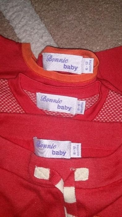 Dzianina kpl sweterek spodnie bluzka Bonnie Baby 6-12 m-cy 68-80cm
