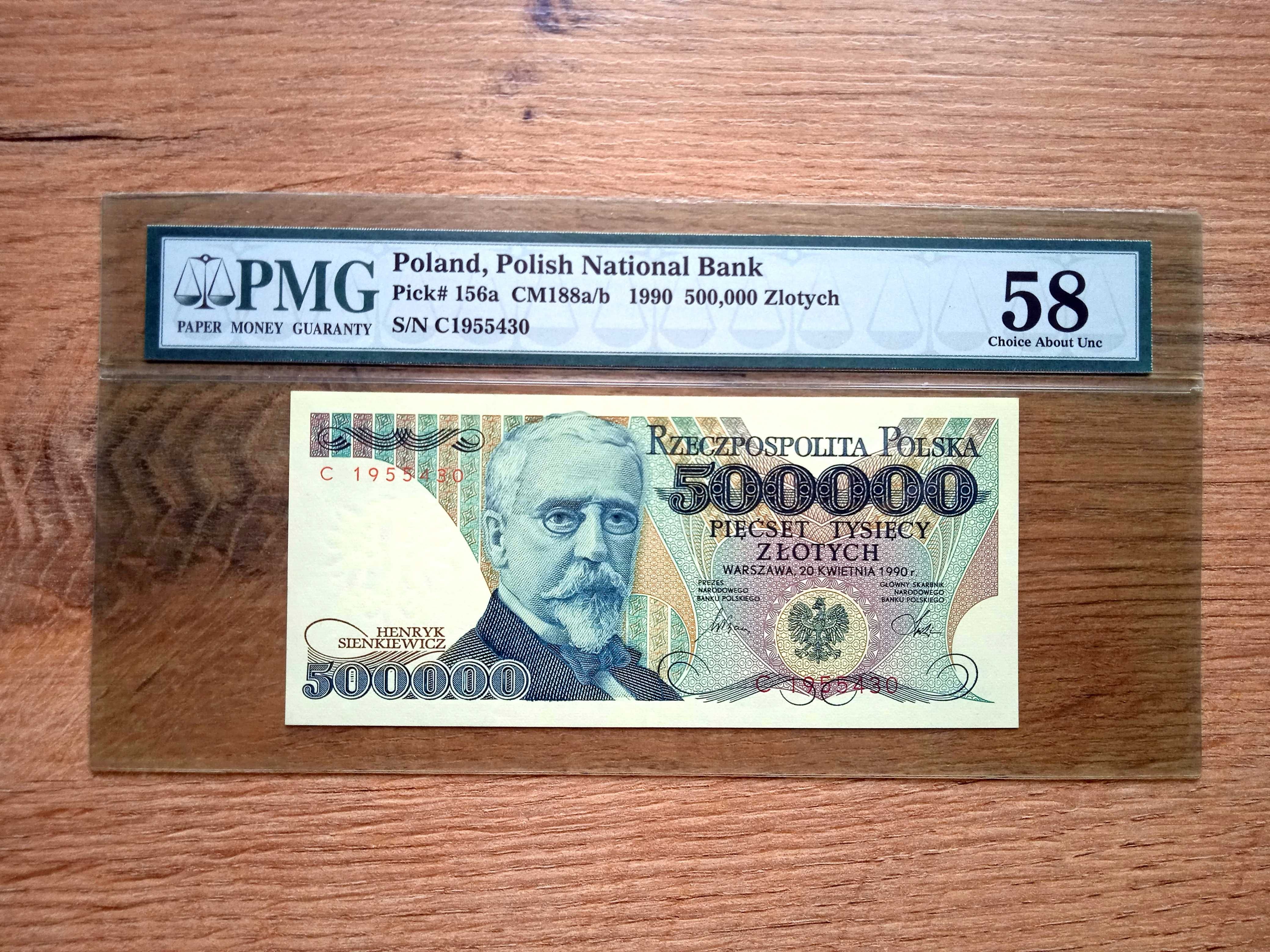 500000 zł  1990  C  st. 1 UNC   PMG 58