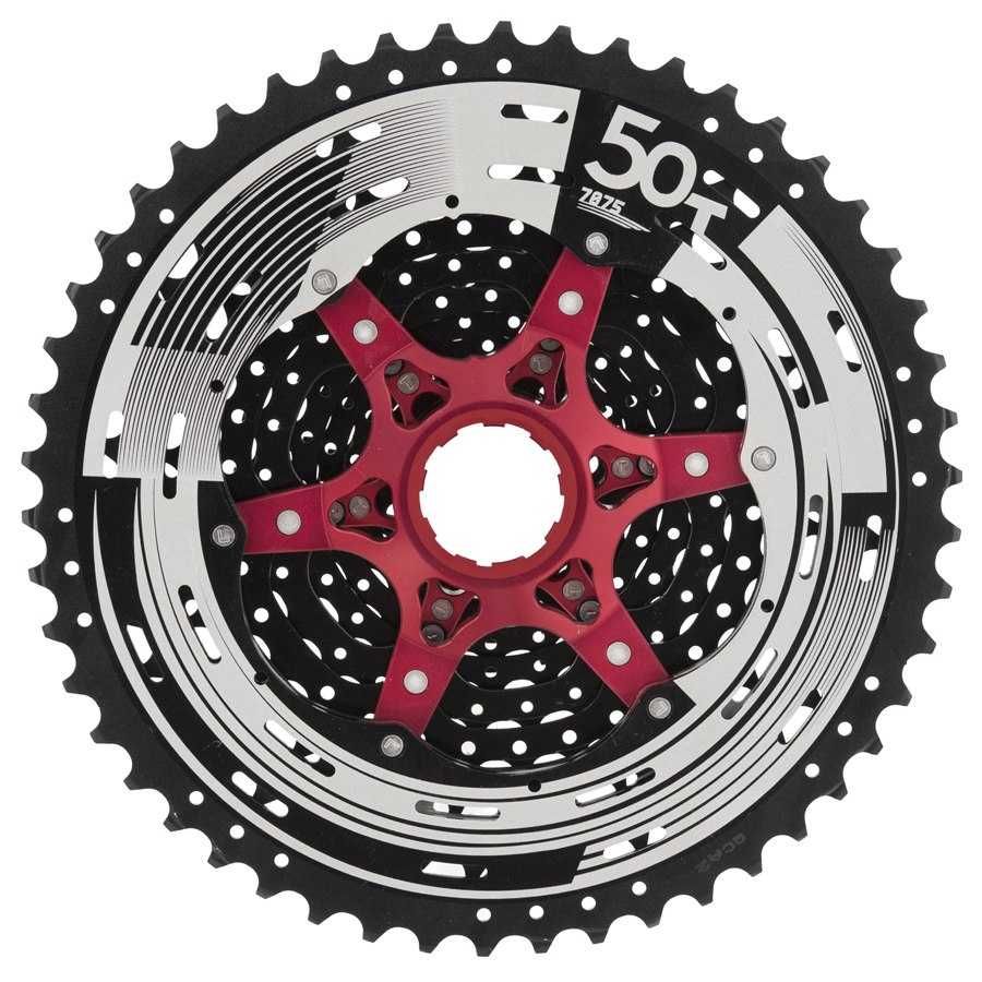 Nowa Kaseta Sunrace MX80 11-sp CSMX80 HG 11-50T Black/Red 510g Enduro