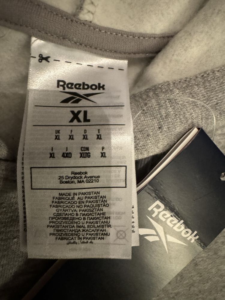 Bluza z kapturem szara Xl meska  Reebok nowa