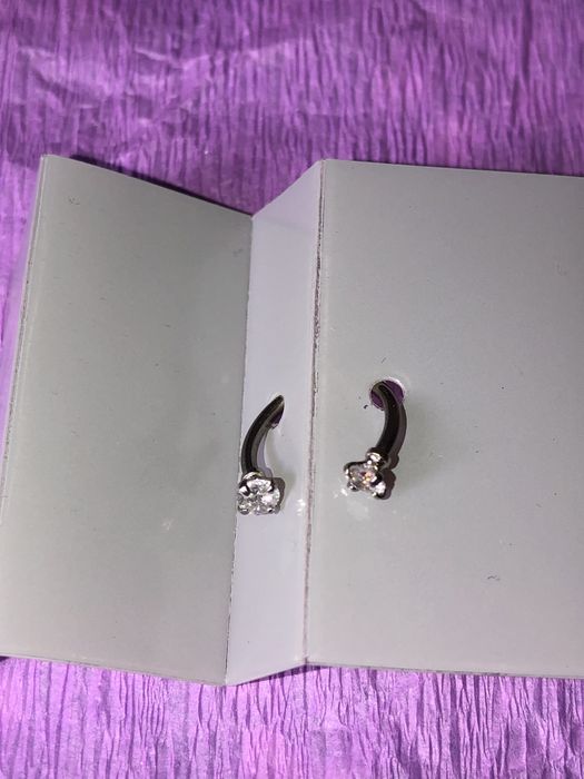 Серьга для пирсинга титан цирконий