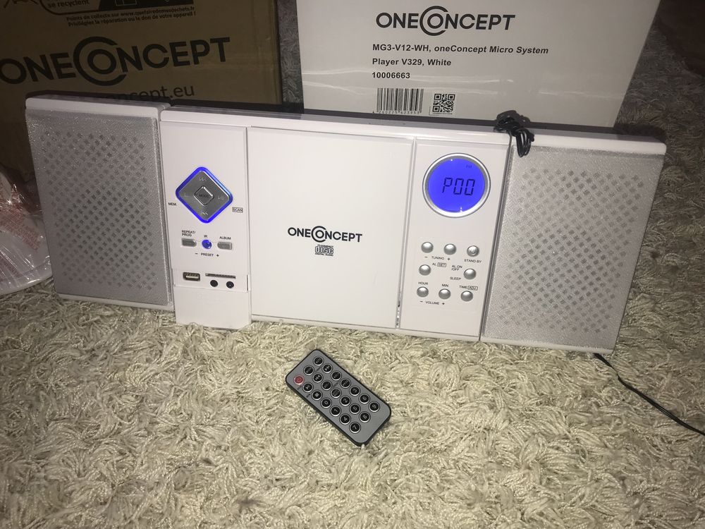 Стереосистема OneConcept V-12  FM USB SD Білий