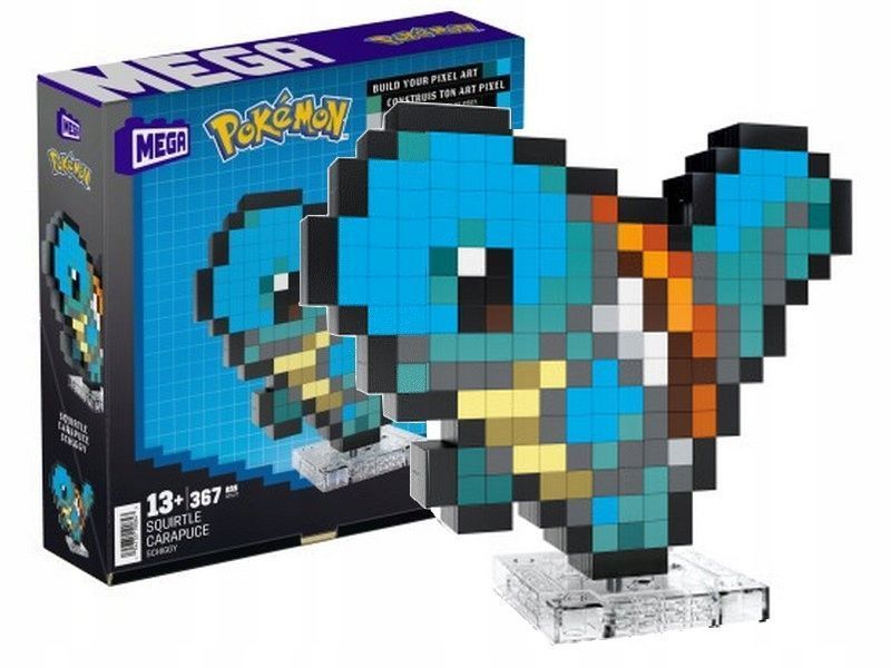 mega construx klocki 367 el pokemon squirtle pixel art