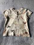 T-shirt, krótki rękaw beżowa dla chłopczyka, rozmiar 86, Pepco