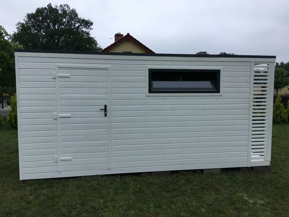 Domek ogrodowy Alex 4,5 m x 3 m z drewutnią