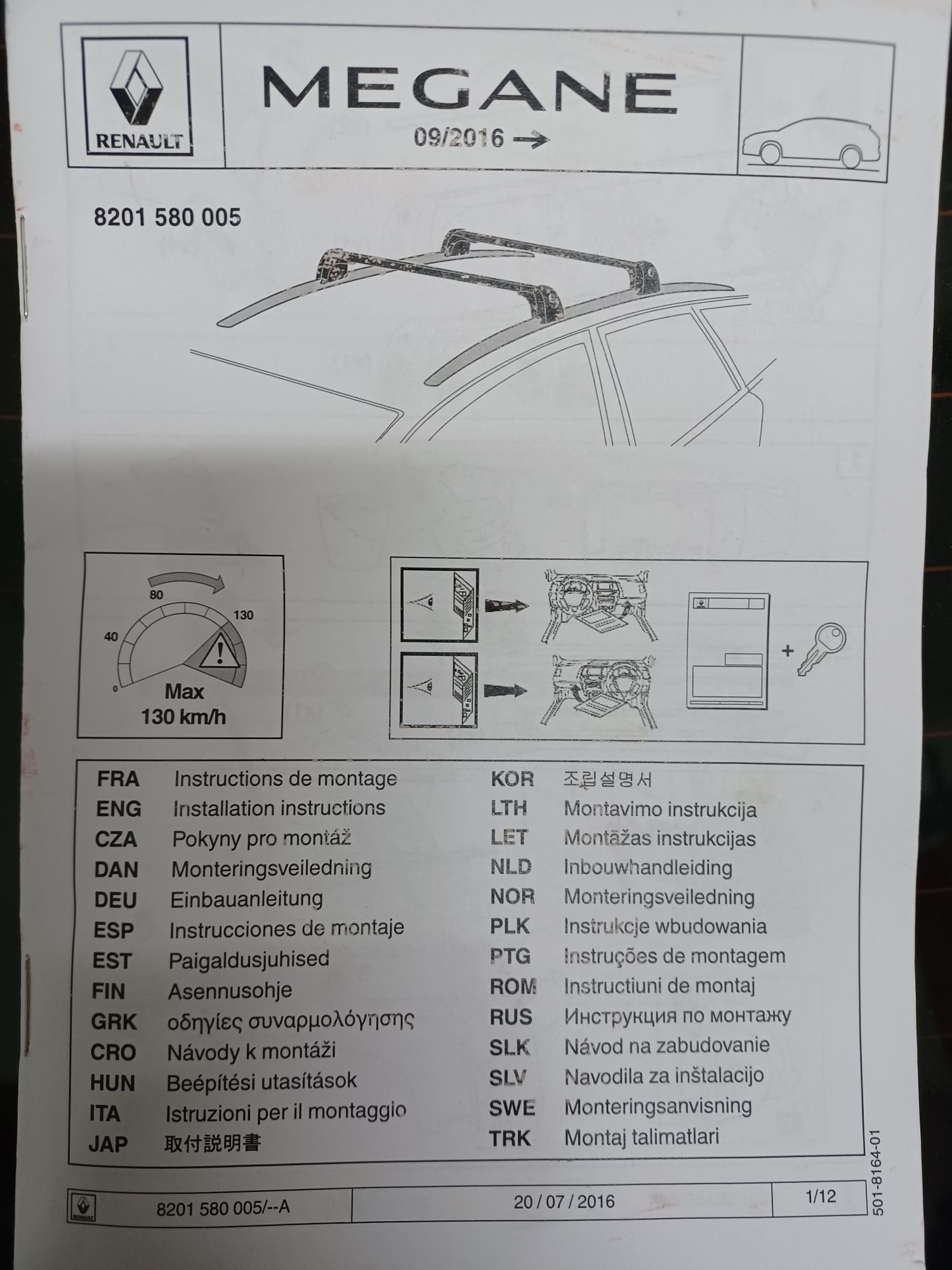 Barras tejadilho Renault Megane