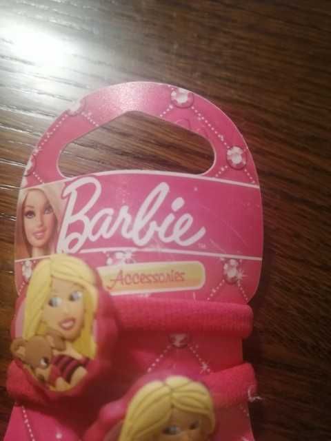 Barbie zestaw gumek do włosów, gumki do włosów, różowa gumka frotka