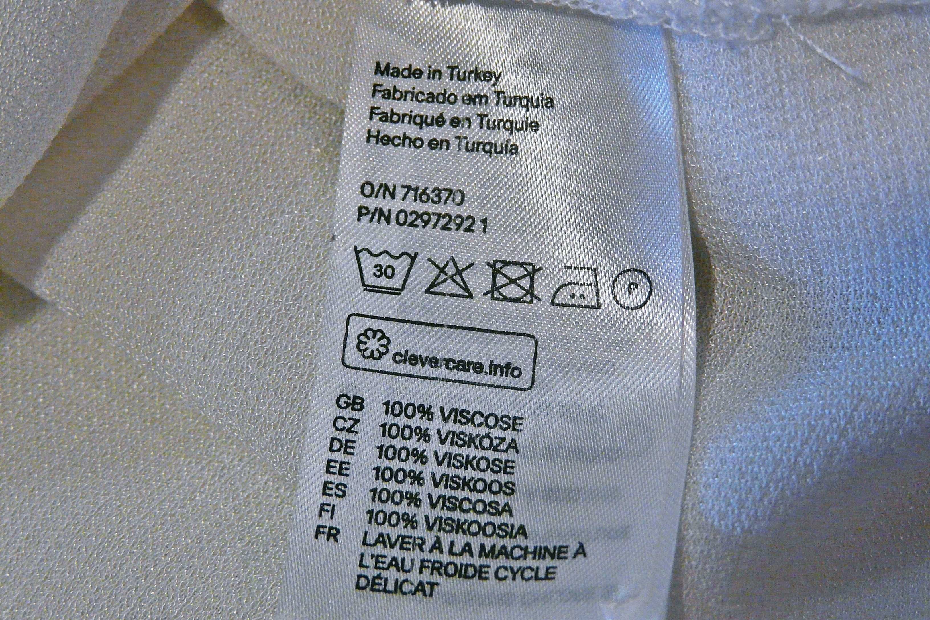 Bluzka wizytowa biała H&M, 100% wiskoza, r. 44.