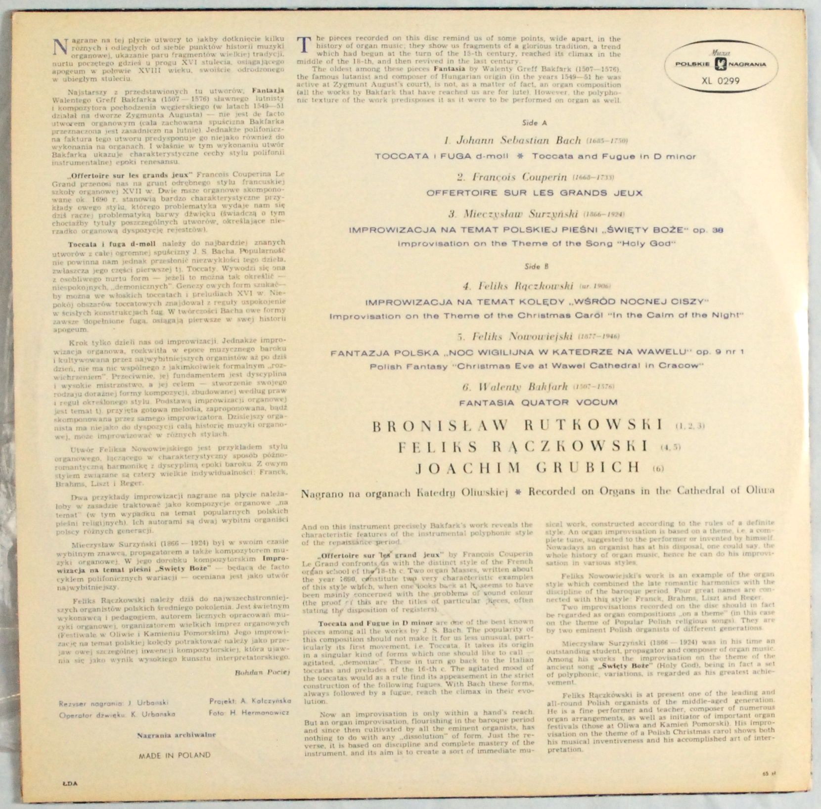 Rutkowski, Rączkowski, Grubich - Organ Music