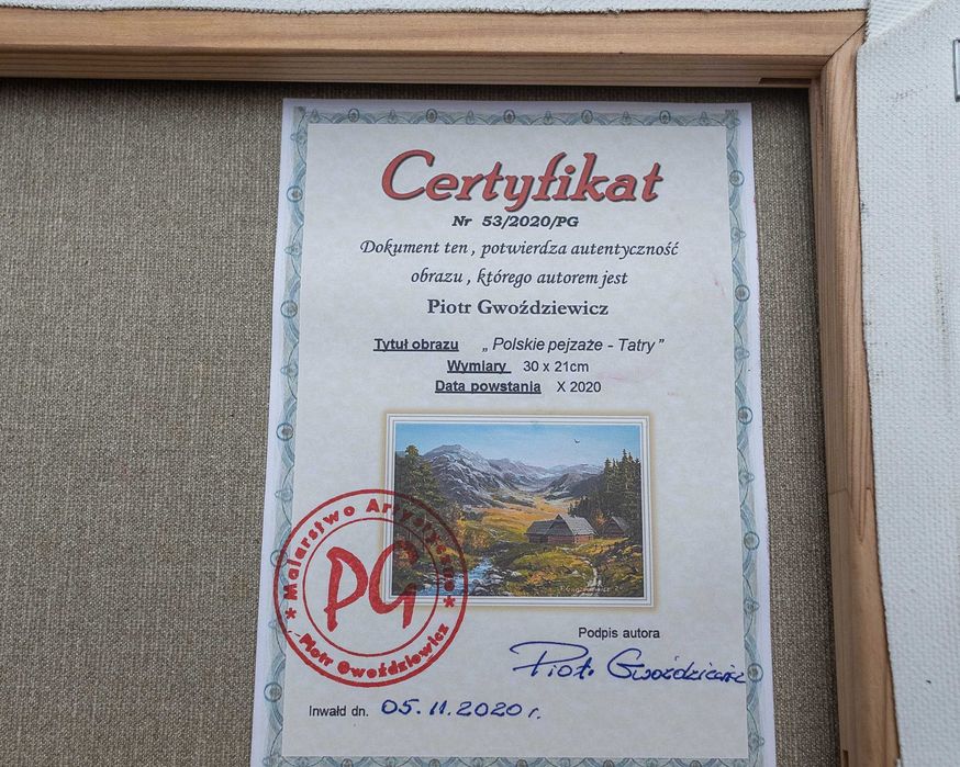 Obraz olejny Piotra Gwoździewicza – „Polskie pejzaże – Tatry”