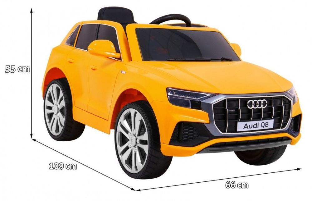 Audi Q8 Lift Na Akumulator Dla Dzieci Żółty Pilot Eva Wolny Start Mp3