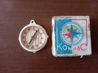 Компас СССР с упаковкой, линзовый компас.