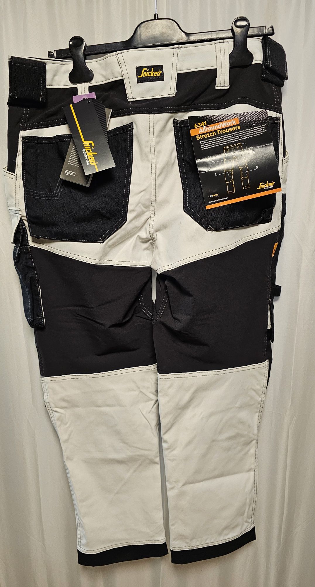 Spodnie robocze Snickers 6341 r.46,50 Slim białe