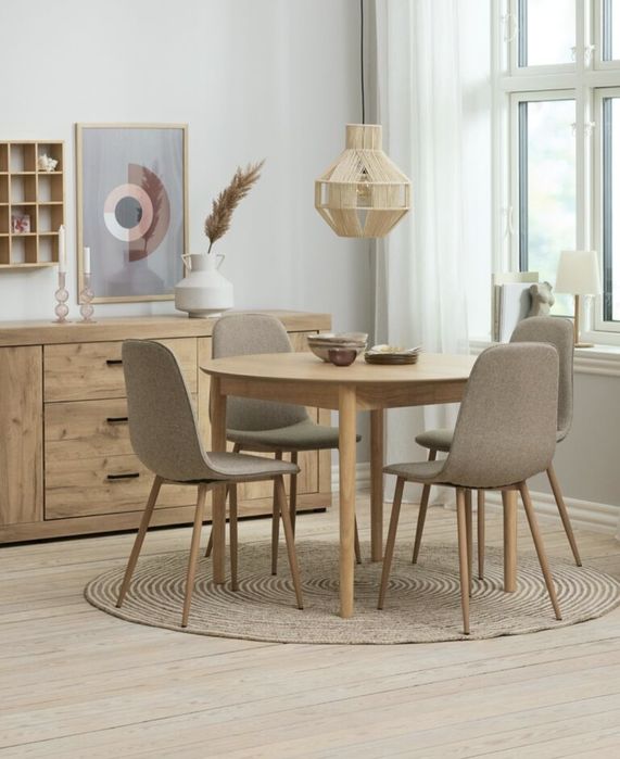 Zestaw stół Marstrand + 4 krzesła Jonstrup szare