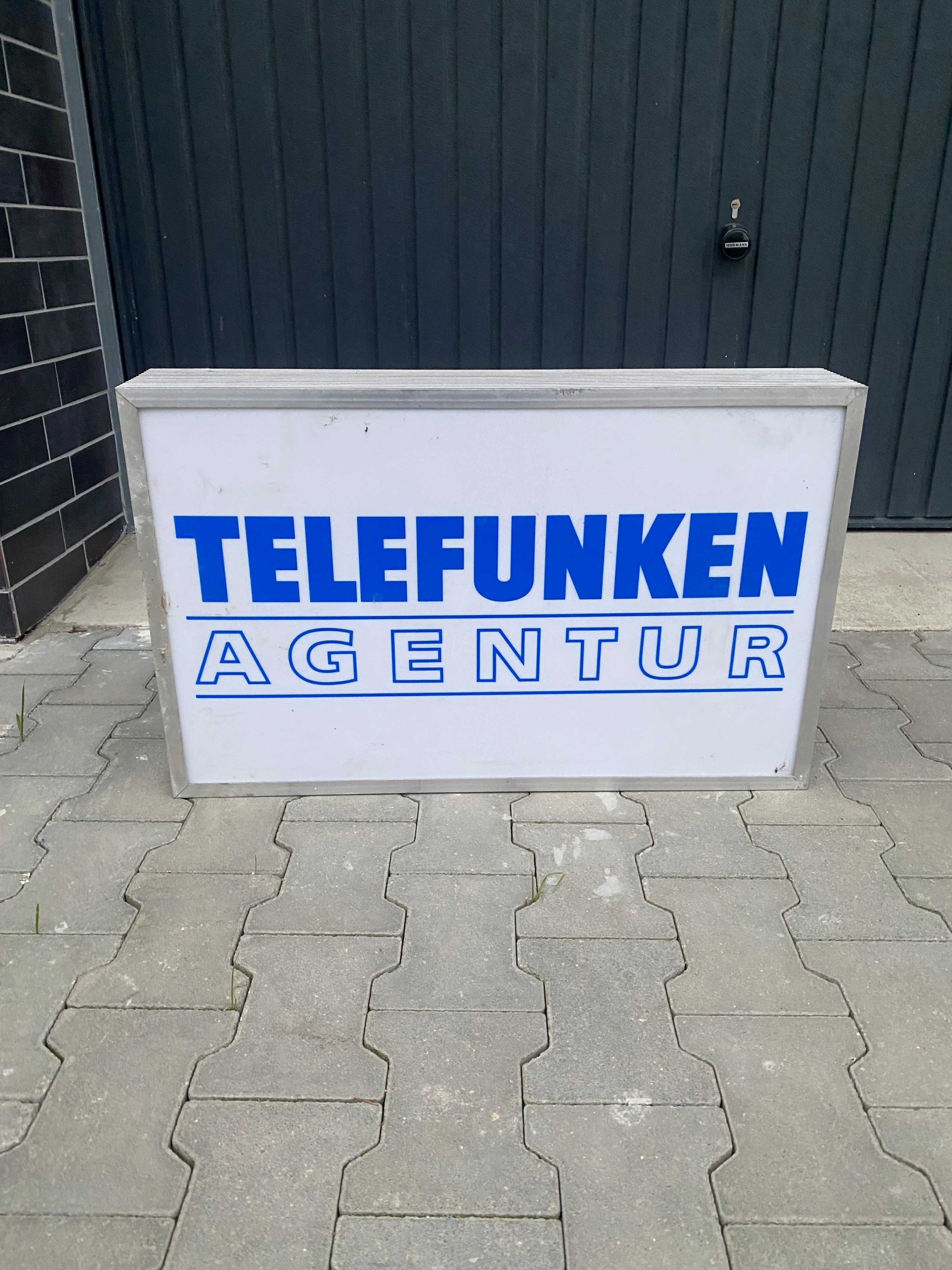 Reklama szyld kaseton podświetlany Telefunken Agentur 80x50