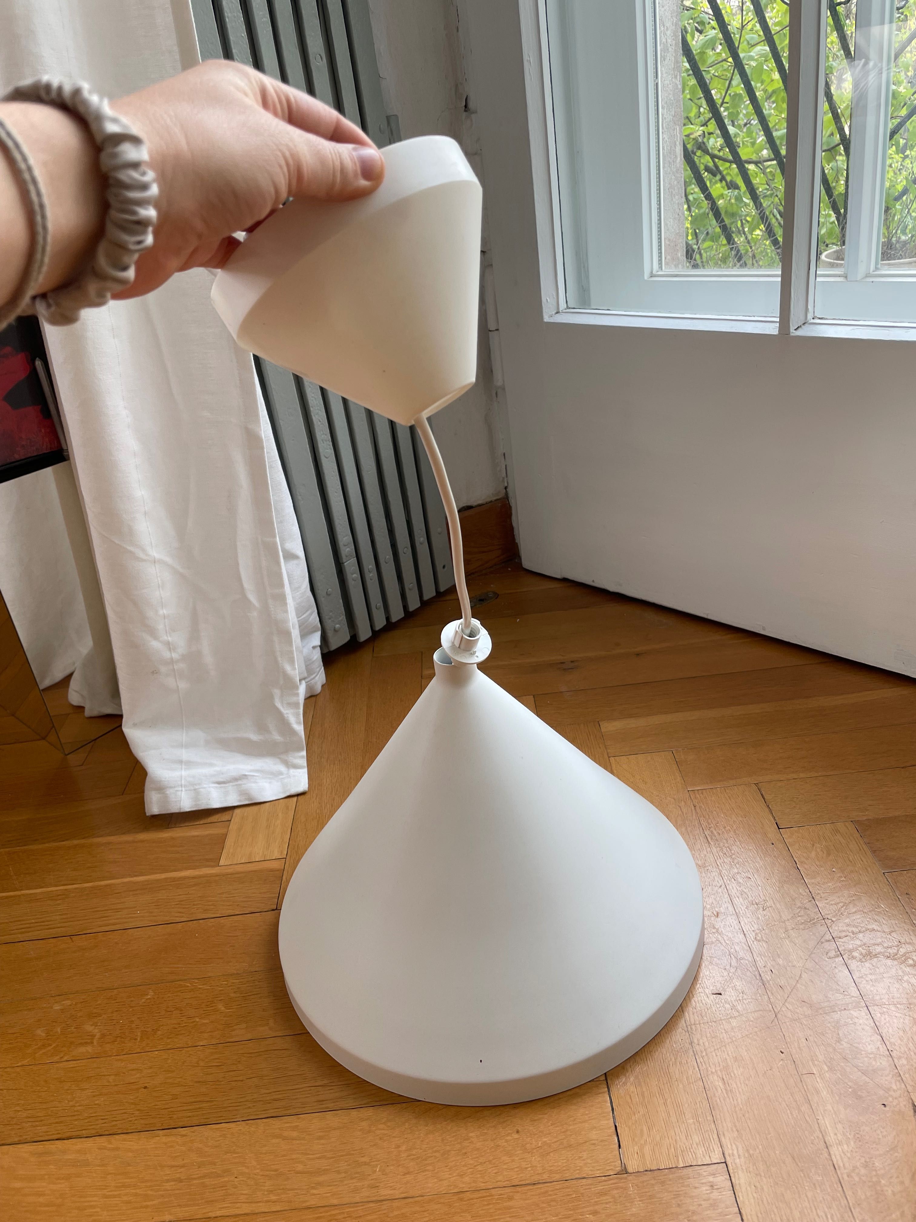 Lampa abażur wisząca biała IKEA