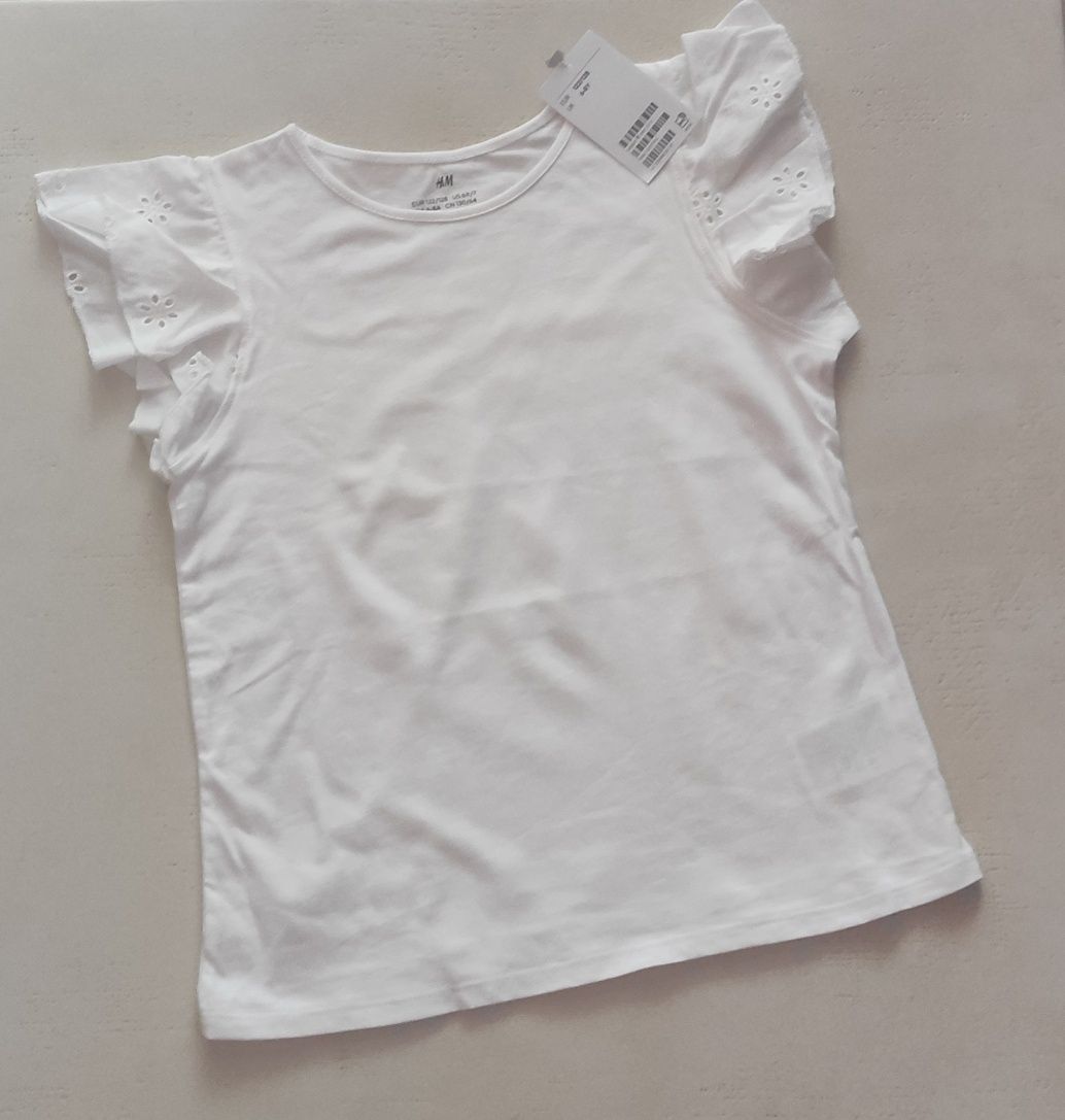 H&M bluzeczka haft r.122/128 nowa