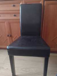 Krzesła czarne, skóra ekologiczna