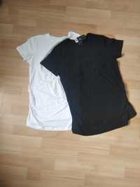 2 ciążowe koszulki basic biała czarna nowe z metką rozmiar L 40