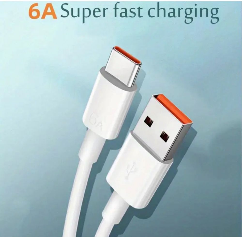 Kabel USB-USB-C 6A supercharge ostatnie sztuki ! Huawei Xiaomi Oppo