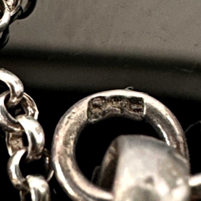 Srebrna przywieszka secesyjna z Akwamarynem, srebro próby 835