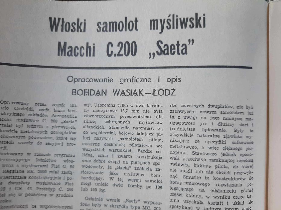 Mały Modelarz 8/85 Samolot Macchi C.200 SAETA