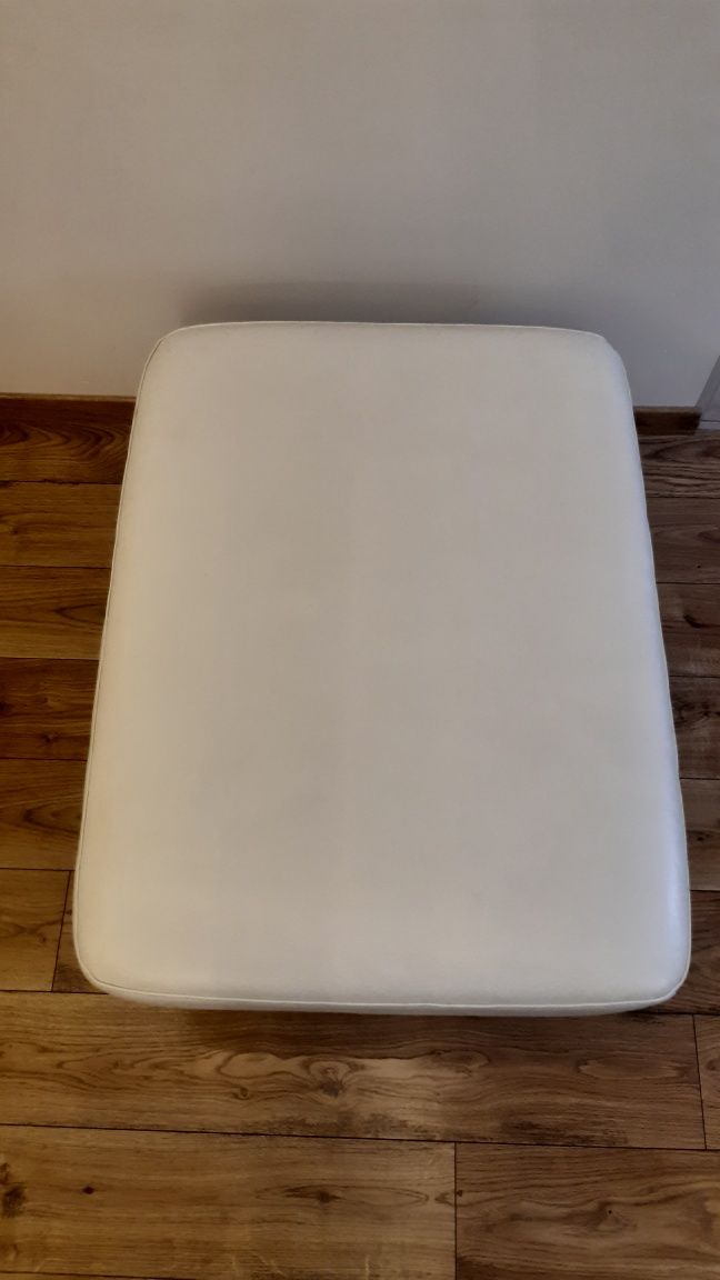 Pufa 80 x 60 cm Etap Sofa skóra naturalna odcień beżu jak nowa