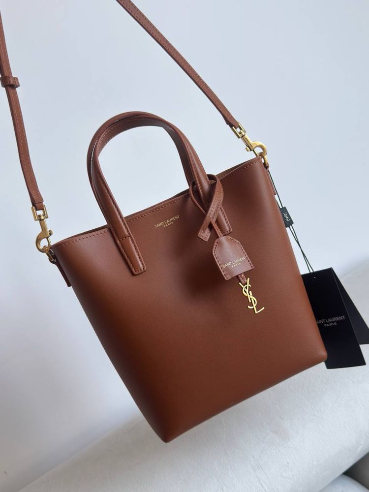 Сумка YSL Yves Saint Laurent шкіра | коричнева | золота фурнітура