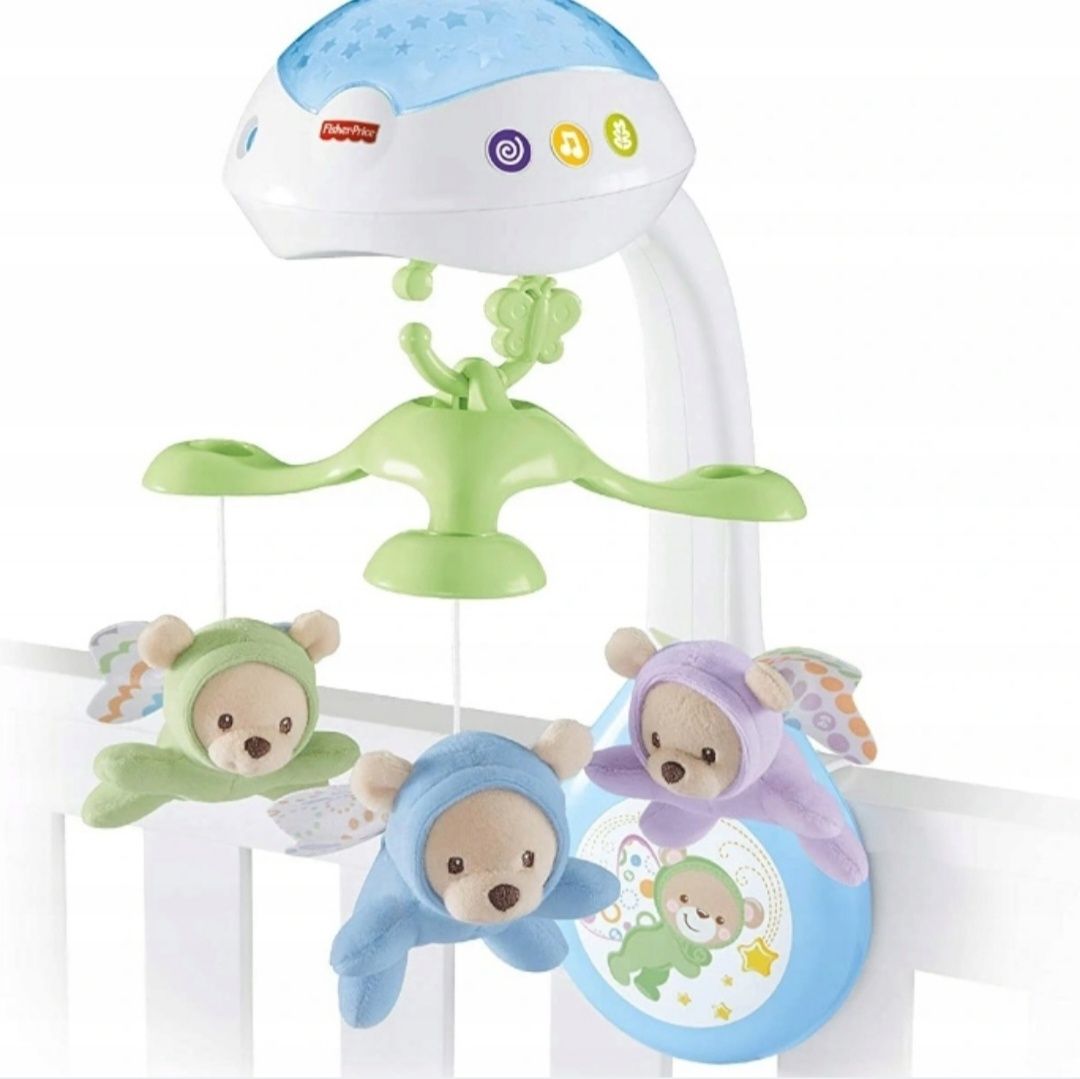 Fisher-price karuzela  z misiami nad łóżeczko dla dzieci niemowląt 3w1