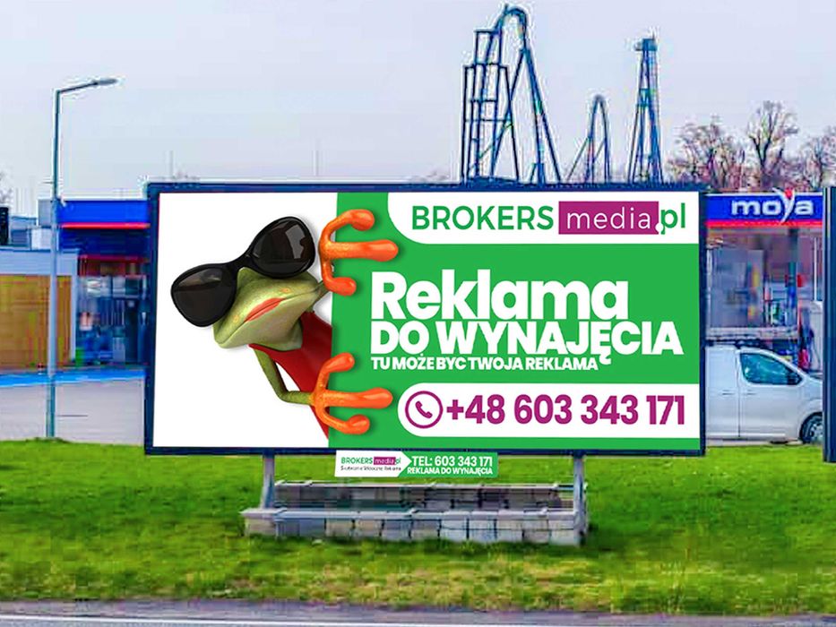 Reklama Billboard Zator centrum Energylandia Wydruk montaż oświetlenie
