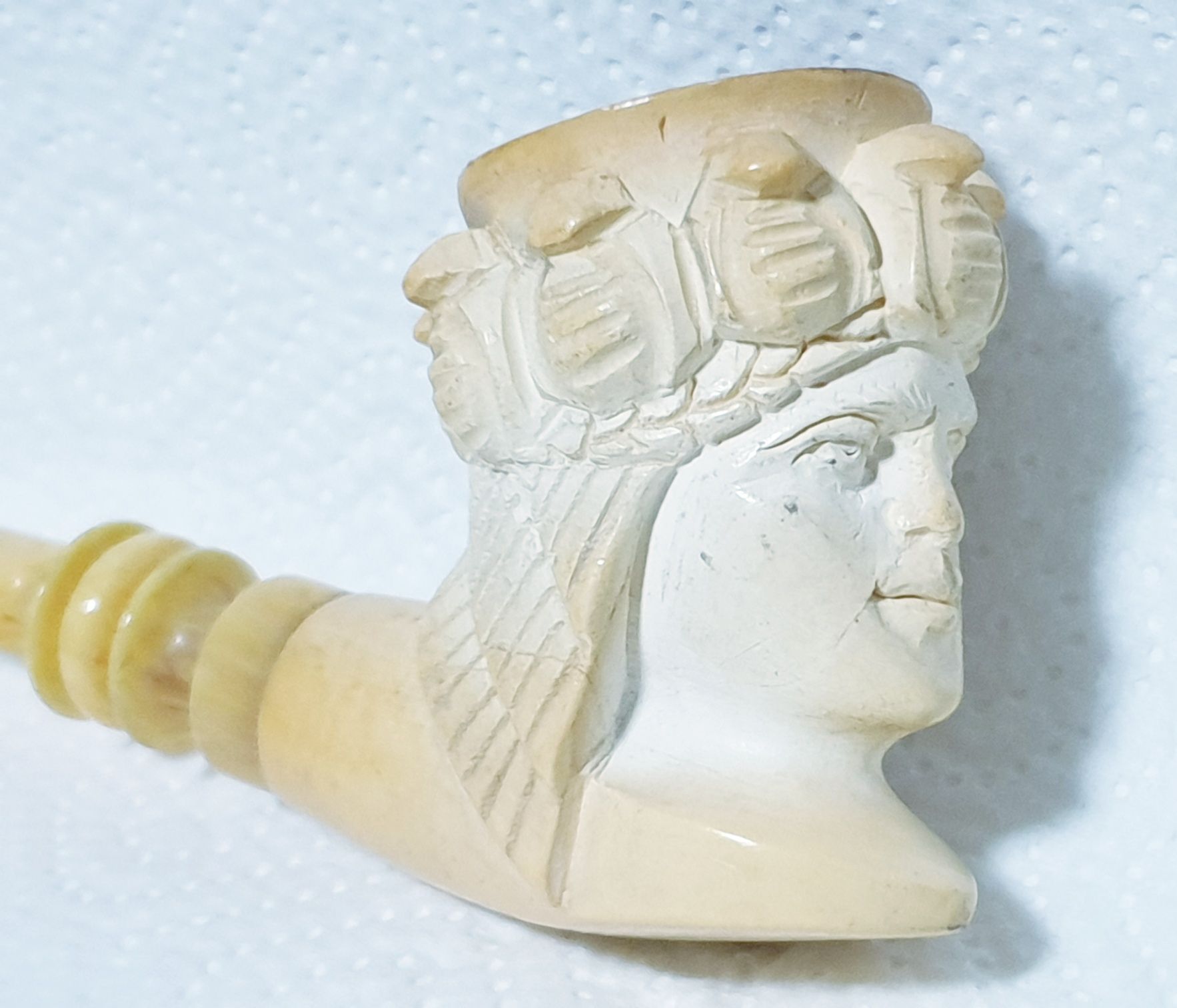 Fantástico antigo cachimbo em espuma do Mar "cabeça de Cleopatra"