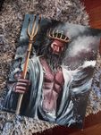Obraz olejny posejdon mitologia morze ocean mężczyzna sygnowany