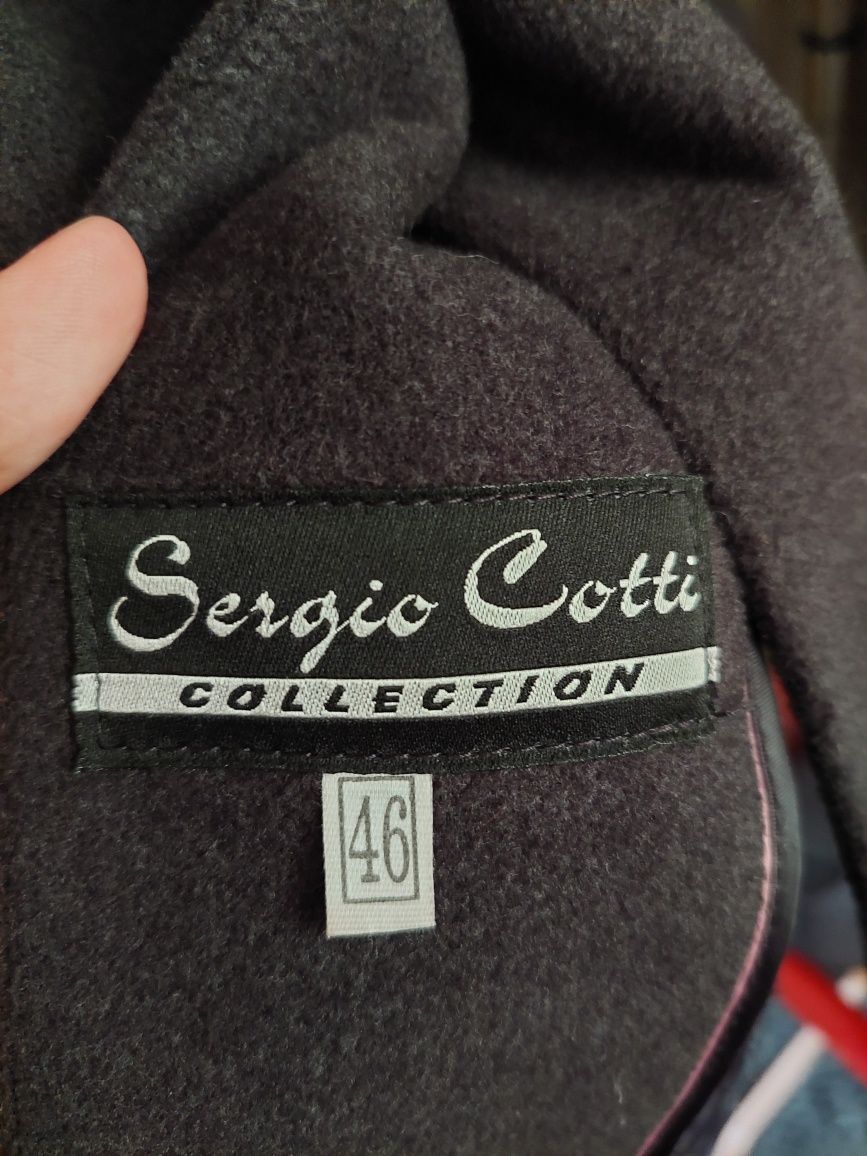 Классическое пальто с меховым воротником из песца Sergio Cotti 46 р.