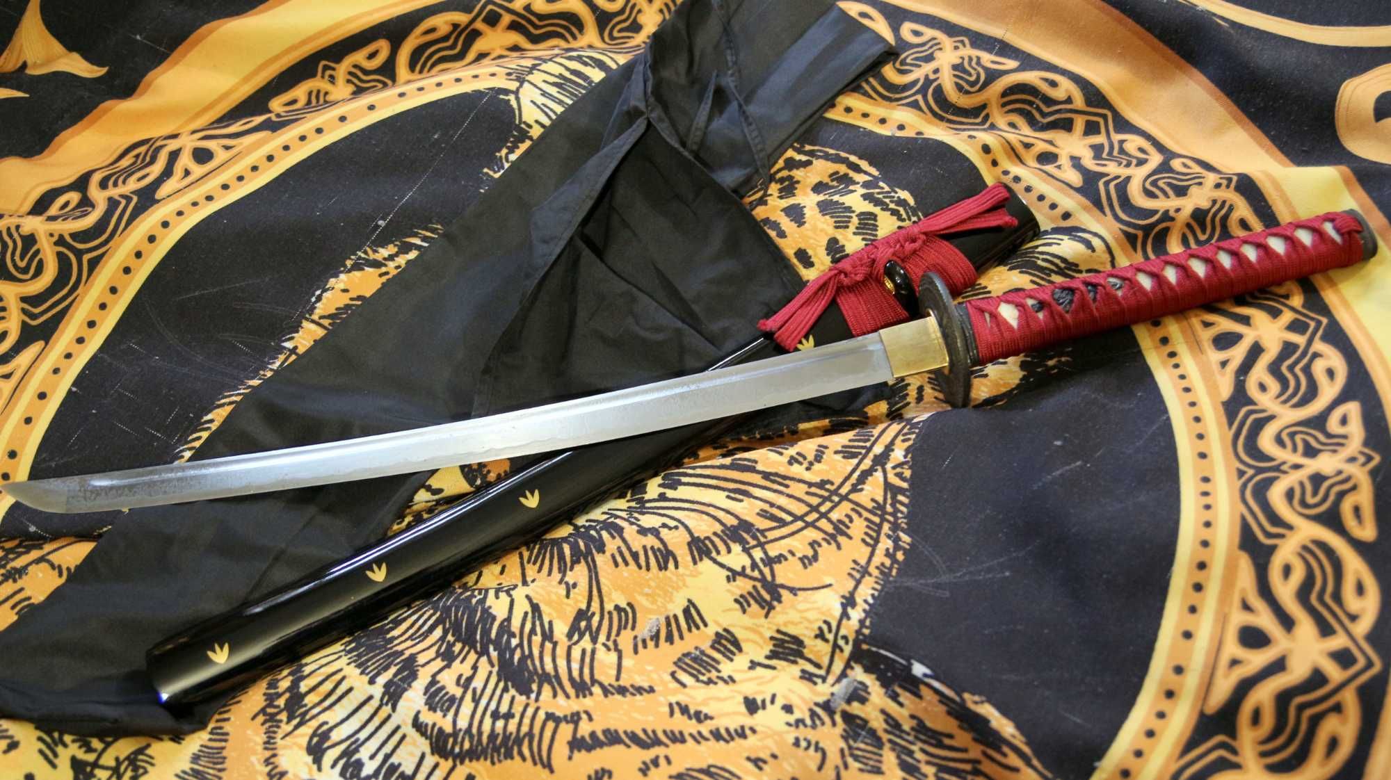 Samurajski miecz Wakizashi ,Tameshigiri .Stal węglowa 1060