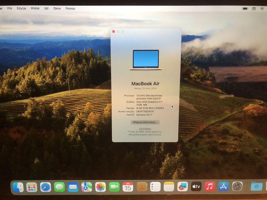 Apple MacBook Air 13" 2018 i5 8GB 256GB Gold, stan idealny + Etui