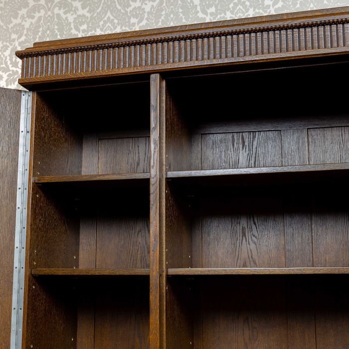 Stara trzydrzwiowa biblioteka antyk dębowa lata 20 regał