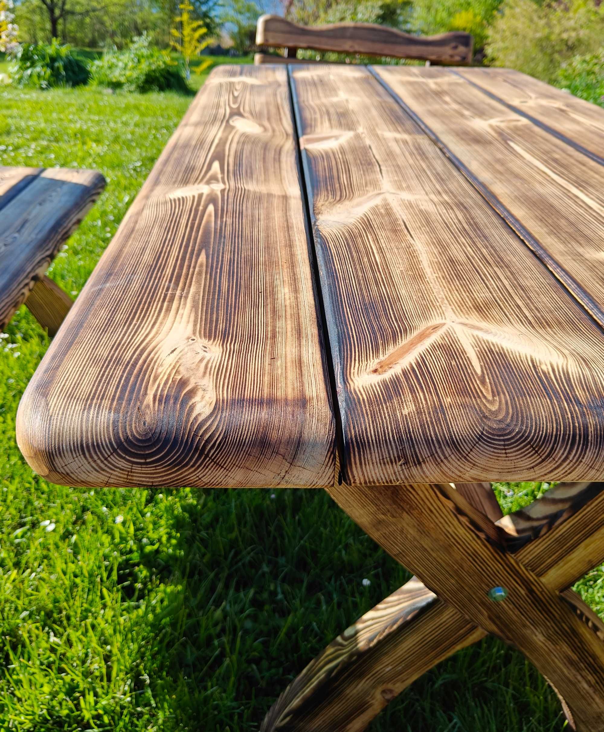 Stół ława krzesła zestaw ogrodowy LITE DREWNO meble ogrodowe drewniane