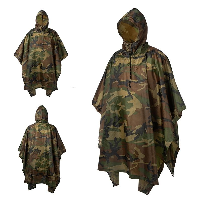 Poncho woodland + material