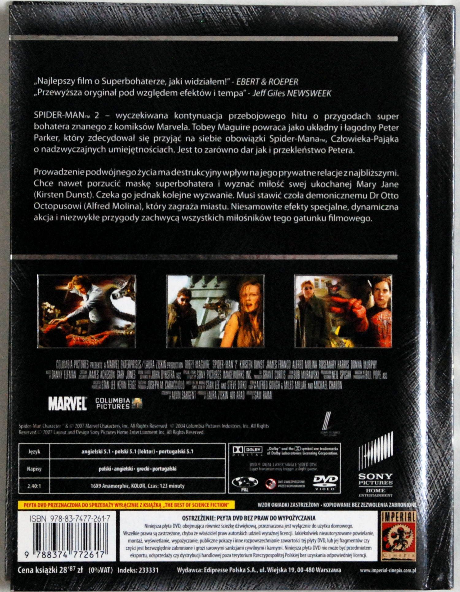 DVD Spider-Man 2 (Nieziemska Kolekcja)