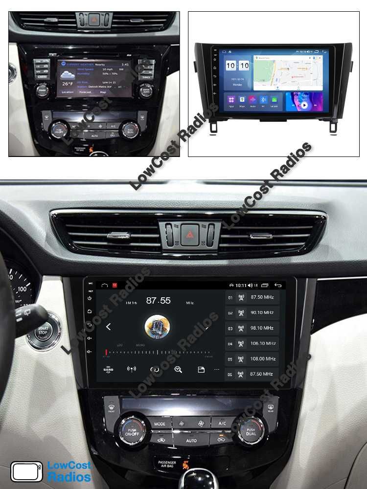 Rádio 2DIN 10" Nissan QASHQAI 2 - J11 (2013 a 2017) • Android