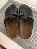 Биркенштоки шкіряні клоги сабо Birkenstock Boston 39 чорні