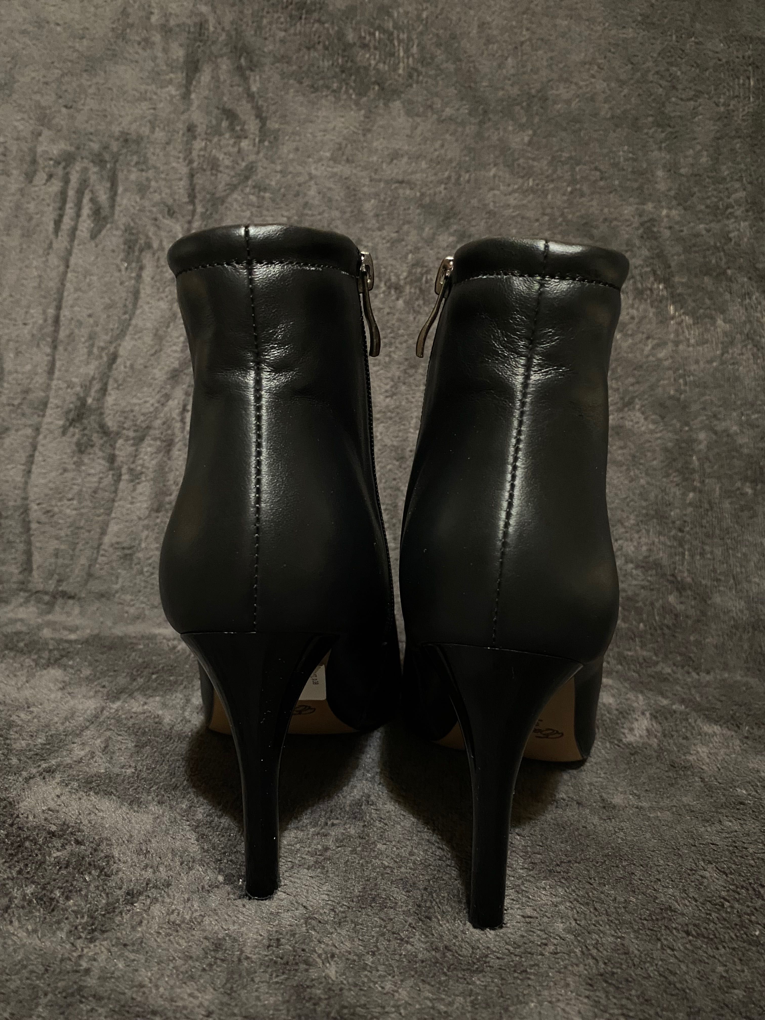 Nowe damskie skórzane buty na obcasie
