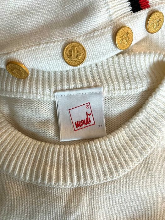 Mondi Escada sweter lata 80 lata 90 marynistyczny haftowany