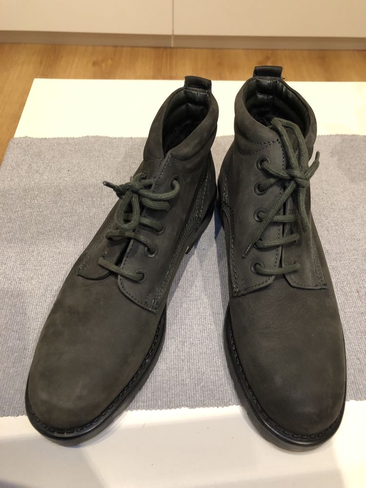 Buty skórzane ciemna zieleń r. 39